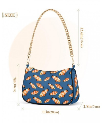 Ocean Shoulder Bag Bright Clown Fish Blue Women Clutch Handbag Shoulder Purch Date Chain Bag Tote Bag Spring Holiday Birthday...