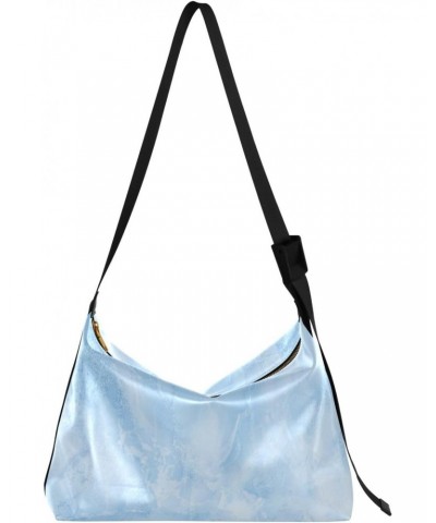 Blue Marble Art Abstract Womens Tote Bag Leather Shoulder Bag For Women Men Large Hobo Cross Body Bags Handbag $18.01 Totes