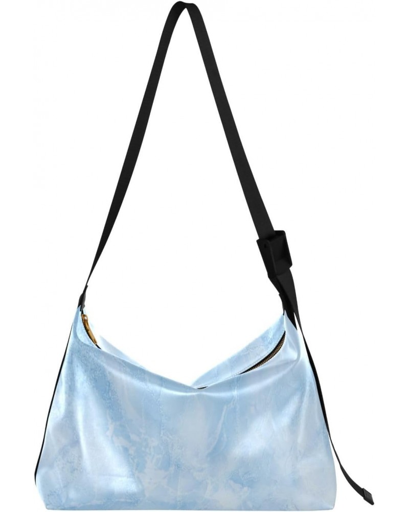 Blue Marble Art Abstract Womens Tote Bag Leather Shoulder Bag For Women Men Large Hobo Cross Body Bags Handbag $18.01 Totes