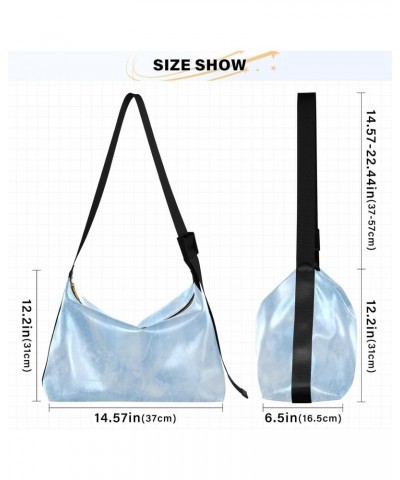 Blue Marble Art Abstract Womens Tote Bag Leather Shoulder Bag For Women Men Large Hobo Cross Body Bags Handbag $18.01 Totes