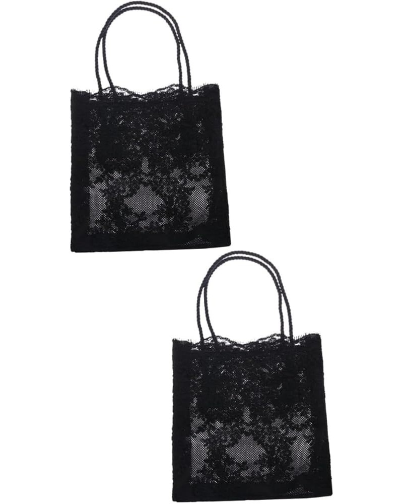 Women Bag Miss Spring and Summer Shoulder Bags White Polyester-cotton Lace Bag mediumx2pcs Blackx2pcs $10.32 Totes