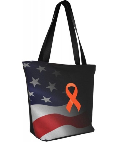 Leukemia Awareness Women'S Casual One Shoulder Carry Shopping Bag Large Capacity Working Storage Handbag $14.35 Shoulder Bags