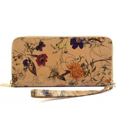 Continental Kraft Paper Vegan Wallet Tan Floral - Stylish and Sustainable Wallet and Women White & Blue Floral (Kraft Paper) ...