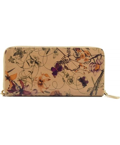 Continental Kraft Paper Vegan Wallet Tan Floral - Stylish and Sustainable Wallet and Women White & Blue Floral (Kraft Paper) ...