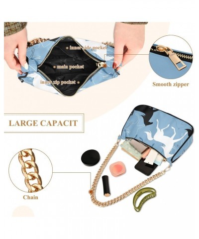 Small Chain Shoulder Bag for Women Horse Print Hobo Handbags Tote Clutch Bag Ladies Crossbody Bag Purse with Zipper $13.25 Totes