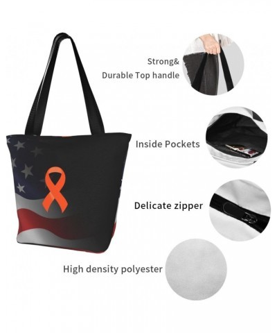 Leukemia Awareness Women'S Casual One Shoulder Carry Shopping Bag Large Capacity Working Storage Handbag $14.35 Shoulder Bags