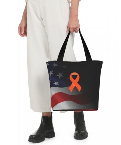 Leukemia Awareness Women'S Casual One Shoulder Carry Shopping Bag Large Capacity Working Storage Handbag $14.35 Shoulder Bags