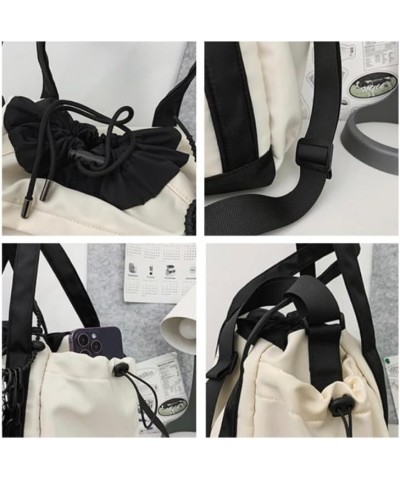 Y2K Aesthetic Crossbody Bag with Pendant Star Grunge Tote Bag Drawstring Bucket Bag Multi Pockets Shoulder Bag Khaki $14.27 T...