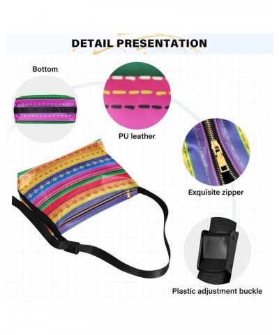 Mexican Colorful Stripes Tote Bag for Women Large Hobo Bags Crossbody Hobo Bags Shopping Work Bag with Adjustable Strap for W...