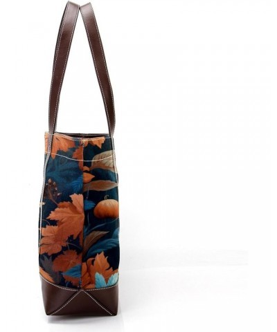 Fox Canvas Leather Mix Hand Bag - 13.3x4.7x12.2 in - Stylish and Spacious for Everyday Use $24.47 Crossbody Bags