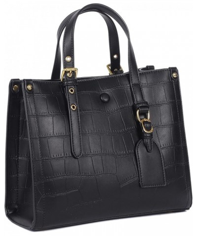 Women's Soft Faux Leather Tote Shoulder Bag, Big Capacity Tassel Handbag Black $42.53 Totes