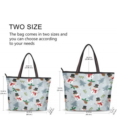 Womens Tote Handbags Christmas Tote Bag with Zipper,Ladies Snowman Tote Purse Xmas Handbag Snowman 3 $13.74 Totes