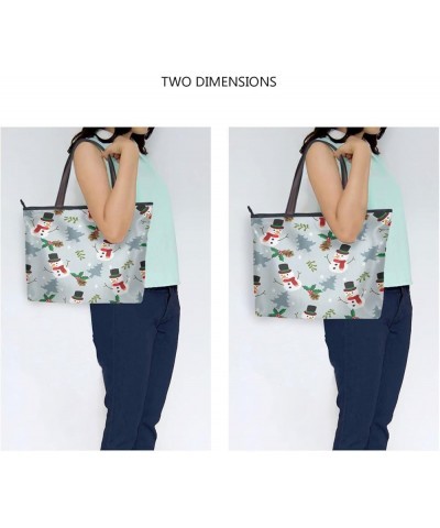 Womens Tote Handbags Christmas Tote Bag with Zipper,Ladies Snowman Tote Purse Xmas Handbag Snowman 3 $13.74 Totes