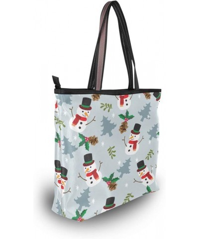 Womens Tote Handbags Christmas Tote Bag with Zipper,Ladies Snowman Tote Purse Xmas Handbag Snowman 3 $13.74 Totes