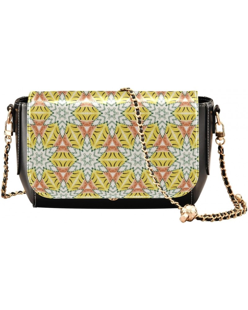 Colorful Pattern Crossbody Shoulder Bag for Women, PU Leather Flap Satchel Purse, Shoulder Handbags with Adjustable Strap, Cl...