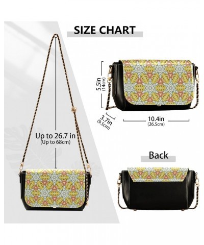 Colorful Pattern Crossbody Shoulder Bag for Women, PU Leather Flap Satchel Purse, Shoulder Handbags with Adjustable Strap, Cl...