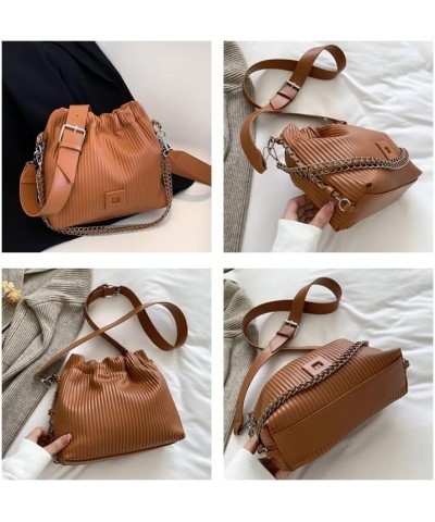 Shoulder Bag Handbag Tote Bag For Women Dual Shoulder Straps PU Made For Girls Brown $26.94 Totes