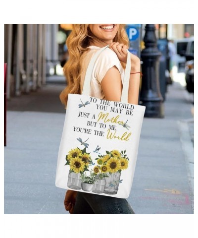 Plain Canvas Tote Bags 32x38 Cm Vintage Sunflower Dragonfly Tote Bag With Zipper for Women Grocery Shopping Gift Bag Style-8 ...