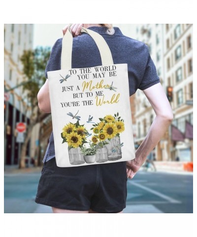 Plain Canvas Tote Bags 32x38 Cm Vintage Sunflower Dragonfly Tote Bag With Zipper for Women Grocery Shopping Gift Bag Style-8 ...