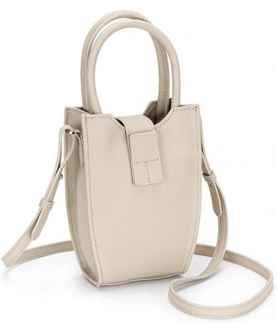 Women Handbags 2023 Women's Togo Leather Bucket Bag Cowhide Bag Small Shoulder Cross Body Bag Creamy-white $25.16 Shoulder Bags