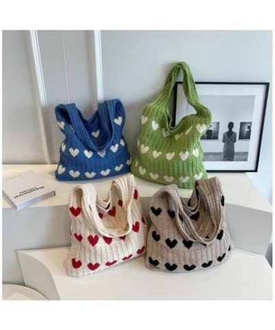 Women Crochet Tote Bag Cute Knit Shoulder Bag Aesthetic Purse Handbags for Shopping Travel Beach Khaki $11.96 Totes