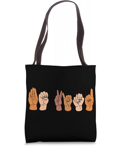 Be Kind ASL Melanated Hand Talking American Sign Language Tote Bag $13.75 Totes