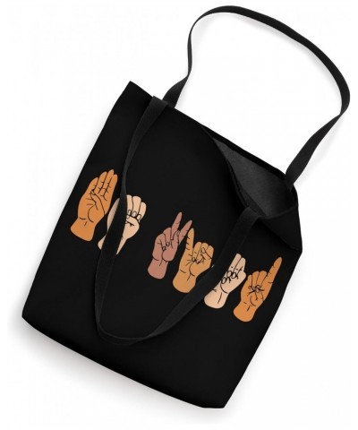 Be Kind ASL Melanated Hand Talking American Sign Language Tote Bag $13.75 Totes