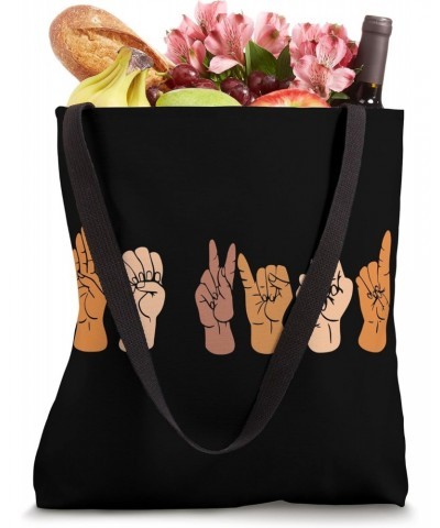 Be Kind ASL Melanated Hand Talking American Sign Language Tote Bag $13.75 Totes