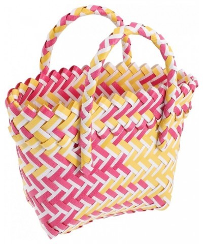 2pcs Woven Bag Miss Basket Bag To Weave Plastic Pp Red Yellowx4pcs $8.05 Totes