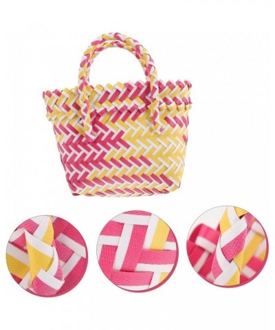 2pcs Woven Bag Miss Basket Bag To Weave Plastic Pp Red Yellowx4pcs $8.05 Totes