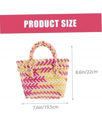 2pcs Woven Bag Miss Basket Bag To Weave Plastic Pp Red Yellowx4pcs $8.05 Totes