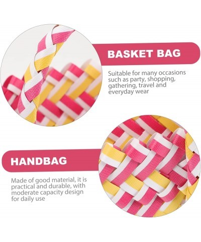 2pcs Woven Bag Miss Basket Bag To Weave Plastic Pp Red Yellowx4pcs $8.05 Totes