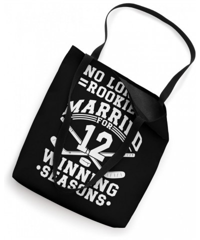 12th Wedding Anniversary Ice Hockey Couple Husband Wife 12 Tote Bag $11.28 Totes