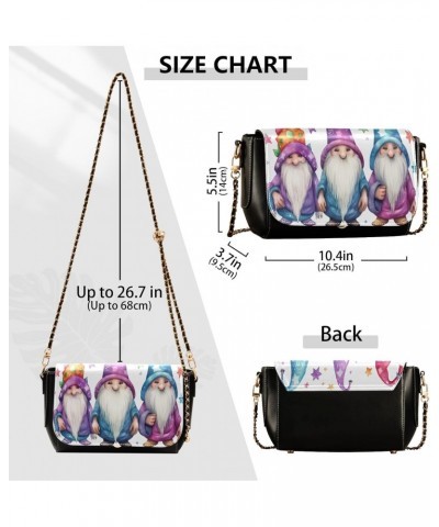 Magic Gnome Leather Crossbody Bag for Women Small Handbag with Chain Strap, Flip-Top Crossbody Purse $22.79 Crossbody Bags