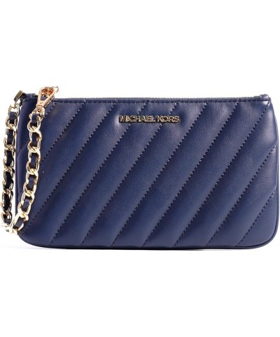 Rose Medium Quilted Top Zip Chain Wristlet Navy $46.36 Totes