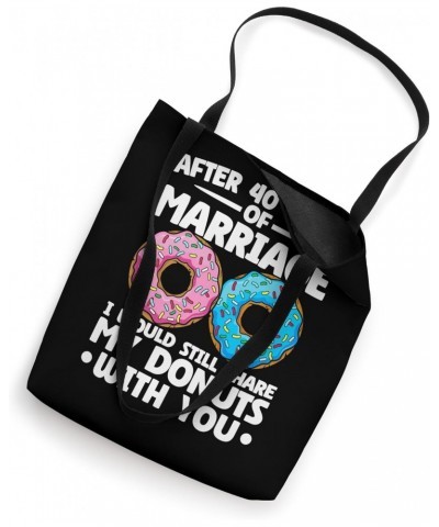 40th Wedding Anniversary Sharing Donuts Couple Celebration Tote Bag $14.00 Totes