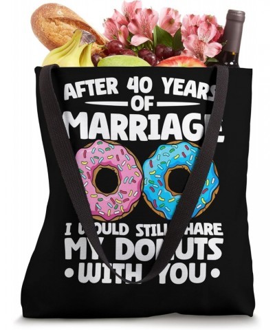 40th Wedding Anniversary Sharing Donuts Couple Celebration Tote Bag $14.00 Totes