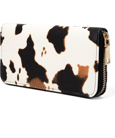 Cow Print Wallet for Women,Western Highland Cowhide Purse Zip Around Walles Cow Stuff Gifts for Ladies Brown Cow Print $12.47...