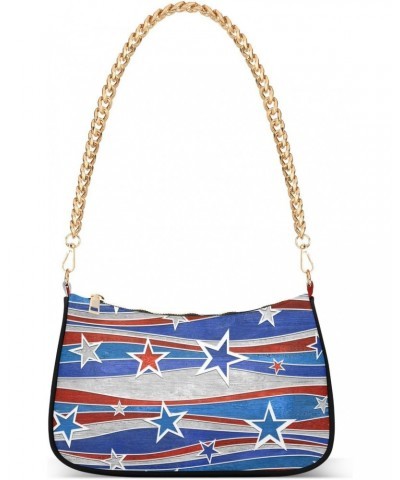 4th of July Shoulder Bag American Stars Cool Flag Fireworks Eagle Stars Blue Red Cute Women Clutch Handbag Shoulder Purch Dat...