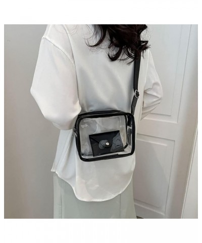 Clear PVC Purse Mini Stadium Approved Bag Small Crossbody Bag Transparent Shoulder Bag Sports Events Bag White $8.54 Crossbod...