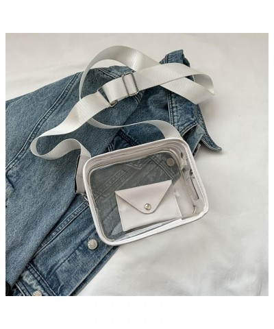 Clear PVC Purse Mini Stadium Approved Bag Small Crossbody Bag Transparent Shoulder Bag Sports Events Bag White $8.54 Crossbod...