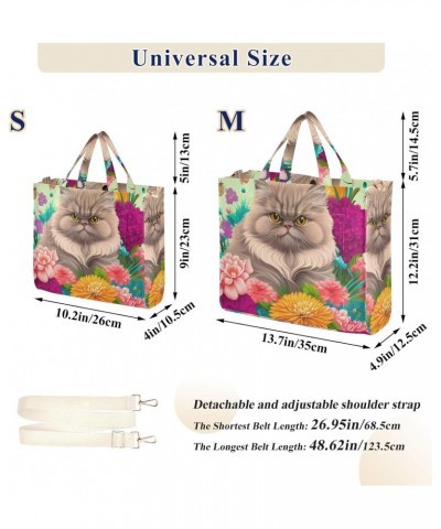 Tote Bag Persian Cat Corduroy Tote Bag Women Shoulder Handbags with Etachable Shoulder Strap $16.82 Totes