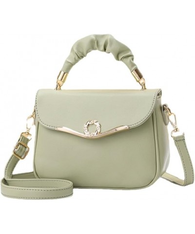 Women's Sweet Simple Bag Simple Small Square Bag Crossbody Handbags Cute Purses Leather Designer Handle Bags Green $21.59 Han...