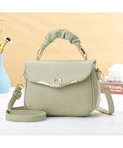 Women's Sweet Simple Bag Simple Small Square Bag Crossbody Handbags Cute Purses Leather Designer Handle Bags Green $21.59 Han...