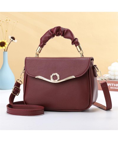 Women's Sweet Simple Bag Simple Small Square Bag Crossbody Handbags Cute Purses Leather Designer Handle Bags Green $21.59 Han...