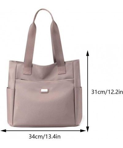 Waterproof Nylon Shoulder Bag Versatile Lightweight Handbag Work Travel Bag Women Top Handle Bag 2 $9.79 Hobo Bags