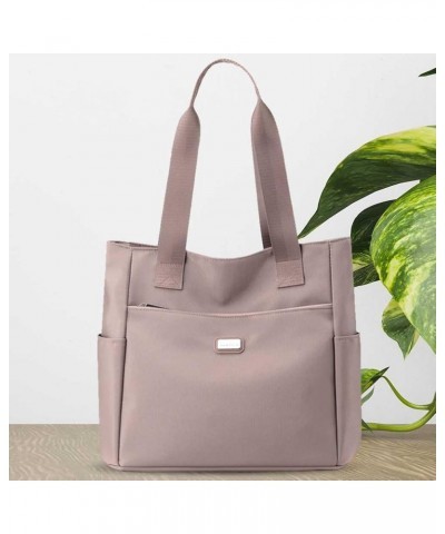 Waterproof Nylon Shoulder Bag Versatile Lightweight Handbag Work Travel Bag Women Top Handle Bag 2 $9.79 Hobo Bags