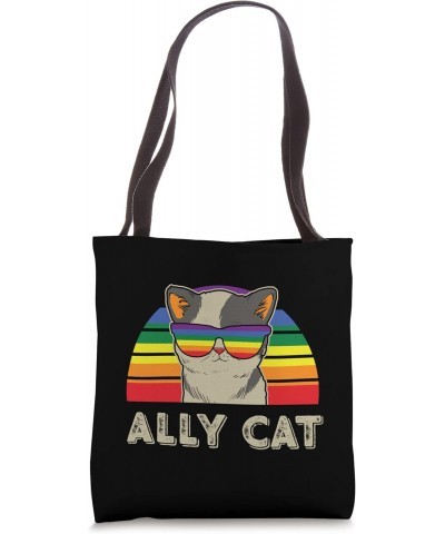 Be An Ally Cat Gay Pride Month LGBTQ Proud Rainbow Equality Tote Bag $10.53 Totes