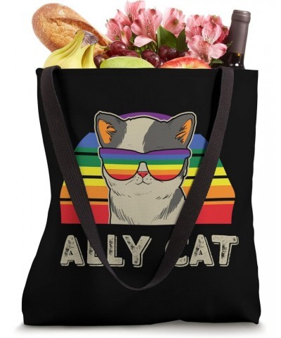 Be An Ally Cat Gay Pride Month LGBTQ Proud Rainbow Equality Tote Bag $10.53 Totes