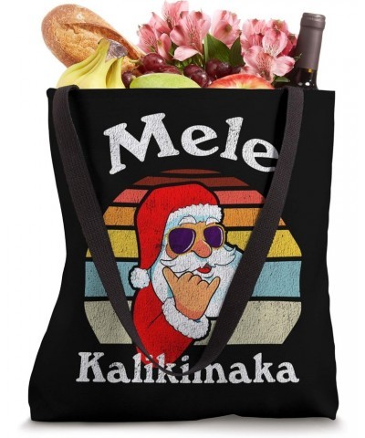 Mele Kalikimaka Retro Christmas Santa Shaka Hawaii Tote Bag $9.03 Totes